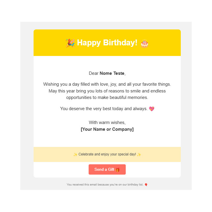 Template Power Automate – Envio Automático de E-mails de Aniversário